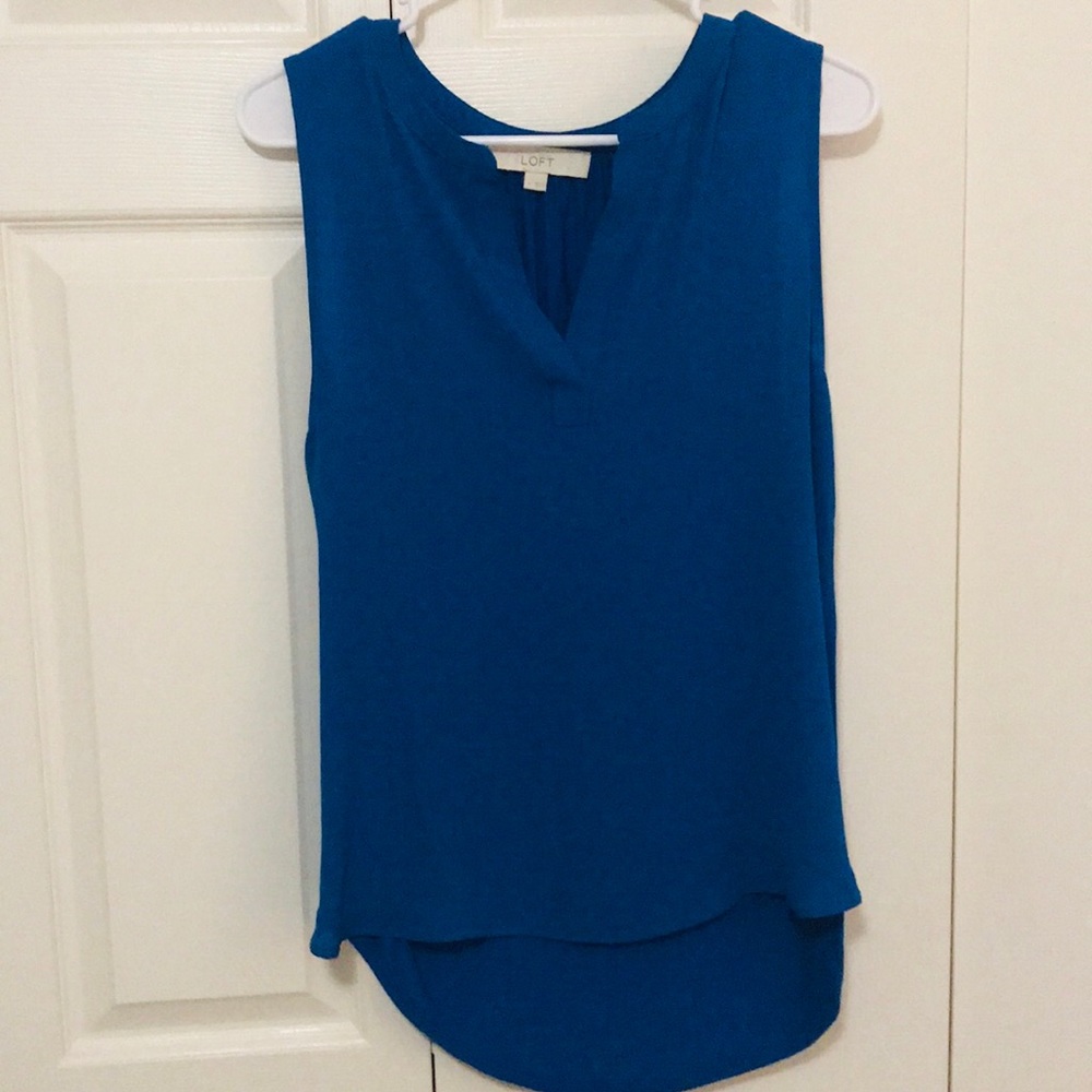 Blue LOFT Tank Blouse
